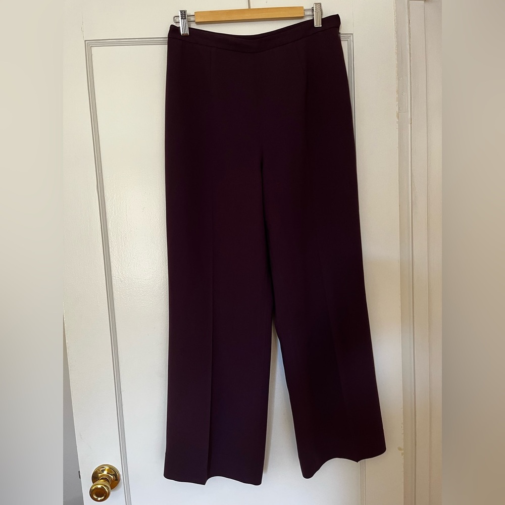 Vintage 90s Casual Corner Deep Purple Wide Leg Pants